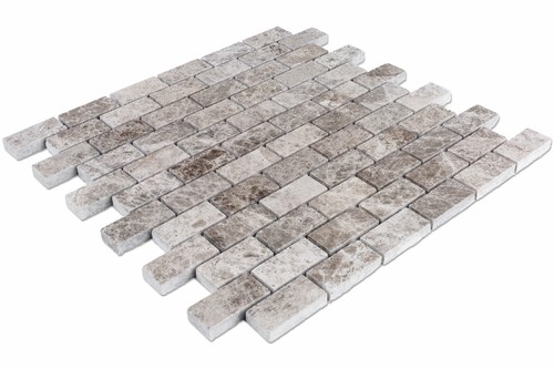 Mermer Mozaik Silver 2,5x5cm