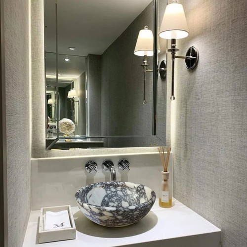 Calacatta Viola Cilalı Mermer Çanak Lavabo NTRVS224