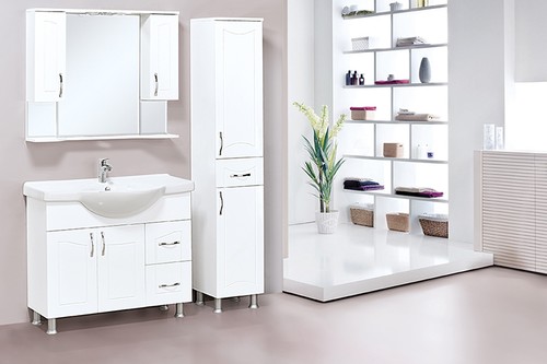 Banyo Dolabı Çizgi Beyaz 100 cm