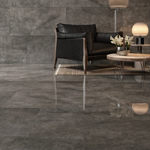 Bien Pompei Space Grey Parlak Rektifiyeli Yer Duvar Seramiği-60x120