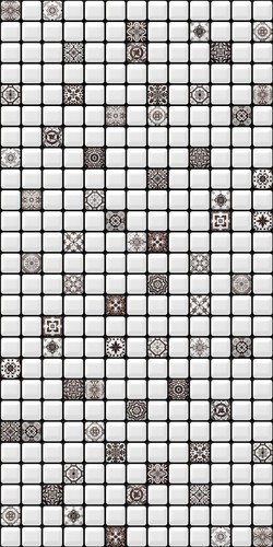 Yurtbay Inka Siyah Beyaz Parlak Duvar Seramiği D19209 - 30X60