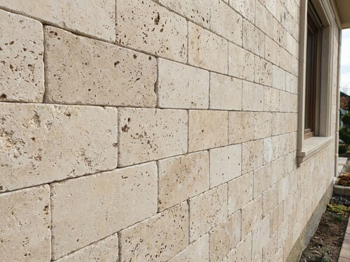 Göbek Traverten Eskitme Taş Klasik Filesiz 7,5X15cm