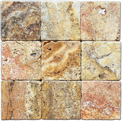 Gobek Traverten Eskitme Taş Scabos Filesiz 10X10cm