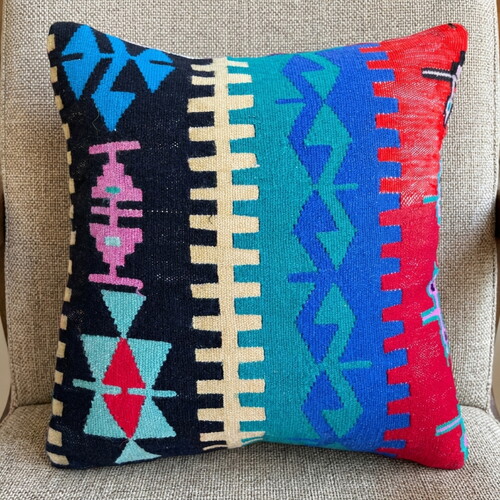 Vintage Kilimli Yastık Kılıfı PLLWSQR1335 - 40x40