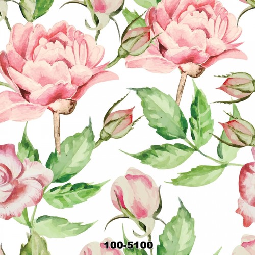 Çiçek Desenli Duvar Kağıdı 100 5100
