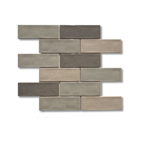 Porselen Mozaik Sophia Taupe Blend 2x6 Brick