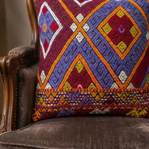 Vintage Kilimli Yastık Kılıfı PLLWSQR1366 - 40x40