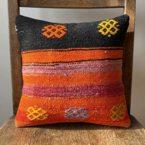 Vintage Kilimli Yastık Kılıfı PLLWSQR1457 - 40x40