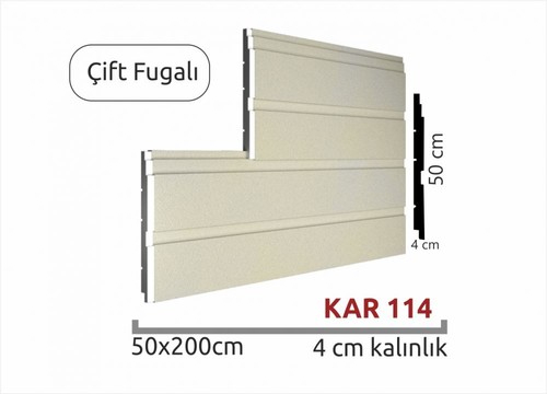 Çift Fugalı Strafor Dış Cephe Duvar Paneli 4cm KAR 114-200x50cm
