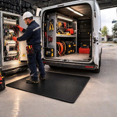 Elektrik İzolasyon Matı | Elektrik Pano Önü Yalıtkan Paspas | EPDM İzole Halı 3 mm - 100x100 cm