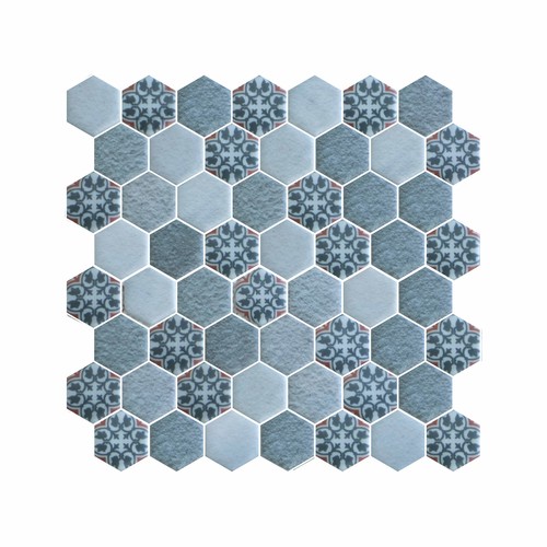 Hexagon Dijital Baskılı Cam Mozaik FBDJ 063