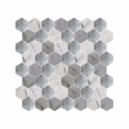 Hexagon Dijital Baskılı Cam Mozaik FBDJ 064
