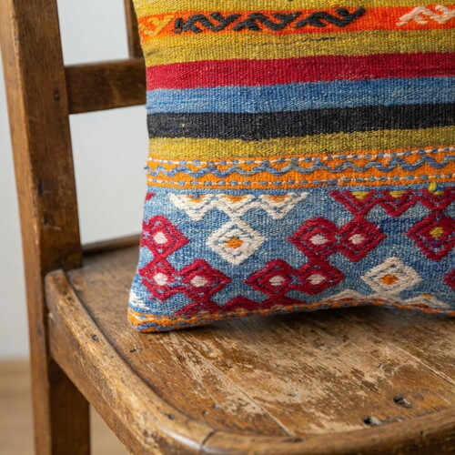 Vintage Kilimli Yastık Kılıfı PLLWSQR1386 - 40x40