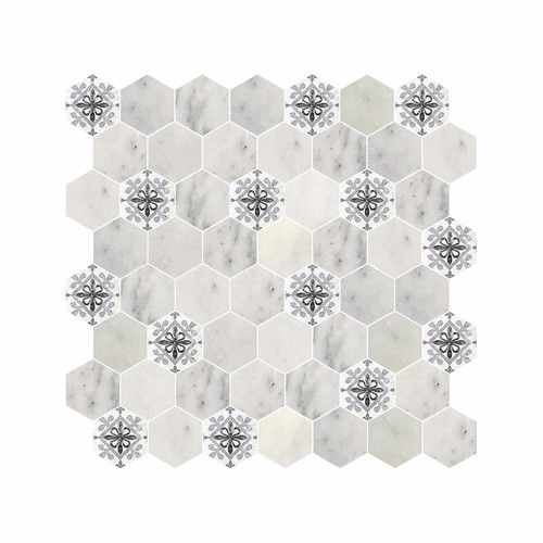 Hexagon Dijital Baskılı Cam Mozaik FBDJ 065