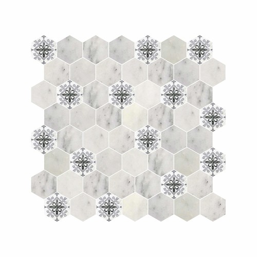 Hexagon Dijital Baskılı Cam Mozaik FBDJ 065