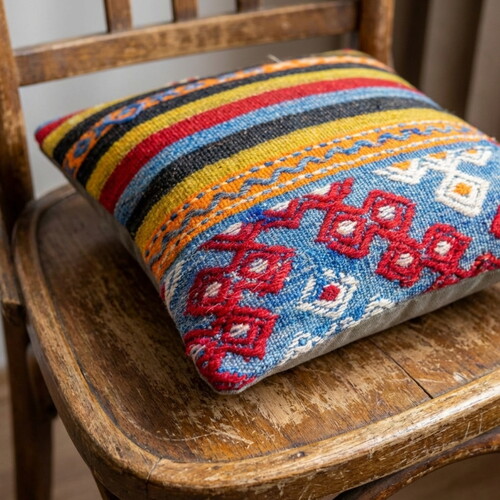 Vintage Kilimli Yastık Kılıfı PLLWSQR1387 - 40x40