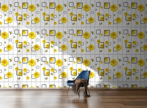 Kendinden Yapışkanlı Duvar Paneli Sarı Çiçek CC56 - 70x70