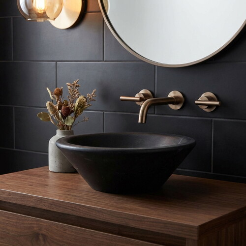 Siyah Andezit Honlu Konik Çanak Lavabo NTRSTC11