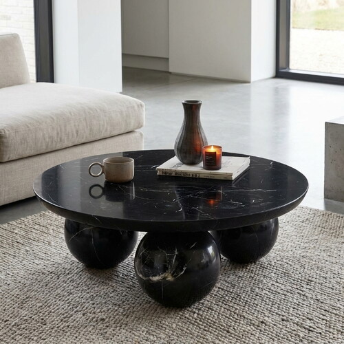 Toros Siyah Cilalı Küre Ayak Yuvarlak Mermer Sepha NTRVS135