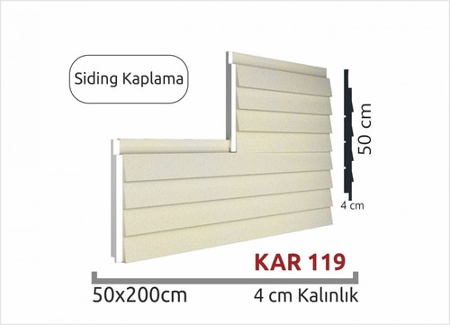 Dört Katlı Siding Strafor Dış Cephe Duvar Paneli 4cm KAR 119-200x50cm