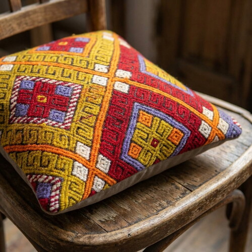 Vintage Kilimli Yastık Kılıfı PLLWSQR1393 - 40x40