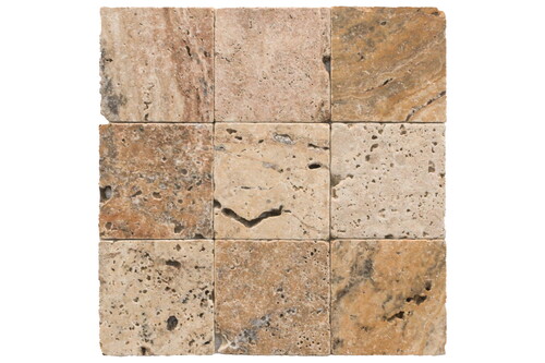 Gobek Traverten Eskitme Taş Scabos Filesiz 10X10cm