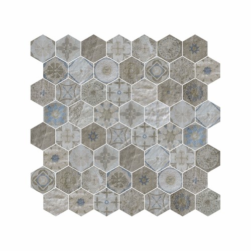 Hexagon Dijital Baskılı Cam Mozaik FBDJ 068