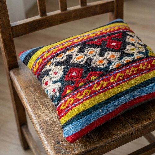 Vintage Kilimli Yastık Kılıfı PLLWSQR1396 - 40x40