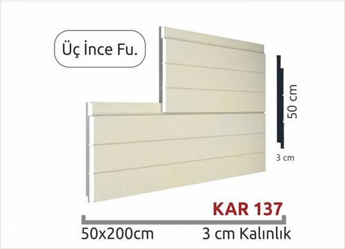 Üç İnce Fugalı Strafor Dış Cephe Duvar Paneli 3cm KAR 137-200x50cm