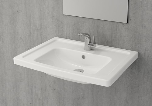 Bocchı Taormina Pro Etajerli Lavabo Parlak Beyaz 66x49cm 1007-001-0126