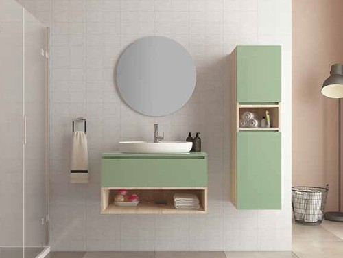 Rio Çağla Yeşili Banyo Dolabı 80cm