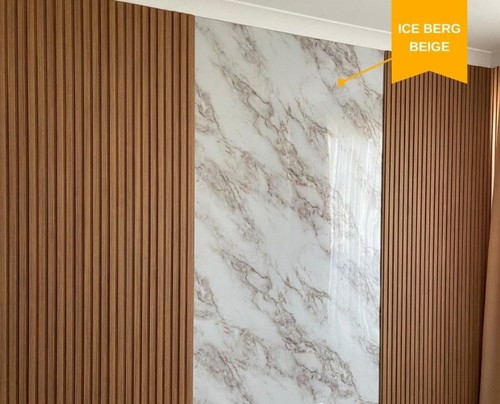 Mermer Desenli Pvc Duvar Panel Ice Berg Beige - 122x244