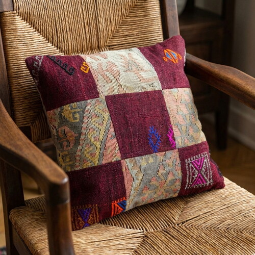 Vintage Kilimli Yastık Kılıfı PLLWSQR1135 - 42x42