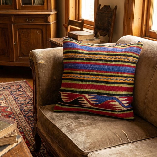 Vintage Kilimli Yastık Kılıfı PLLWSQR1141 - 42x42