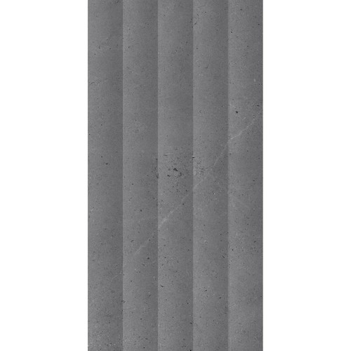 Vitra Set6.0 Limestone Koyu Gri Fluted Dekor Mat Duvar Seramiği K95078200001VTE0 - 30x60
