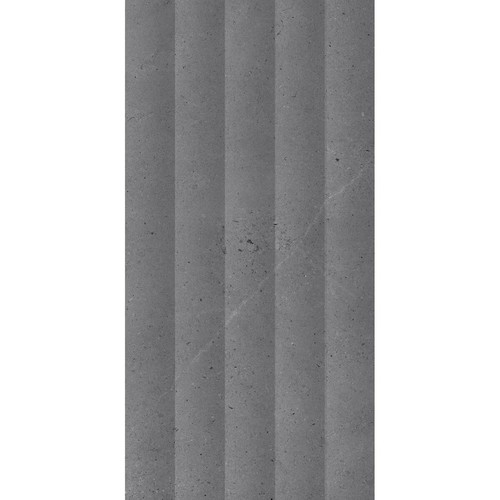 Vitra Set6.0 Limestone Koyu Gri Fluted Dekor Mat Duvar Seramiği K95078200001VTE0 - 30x60