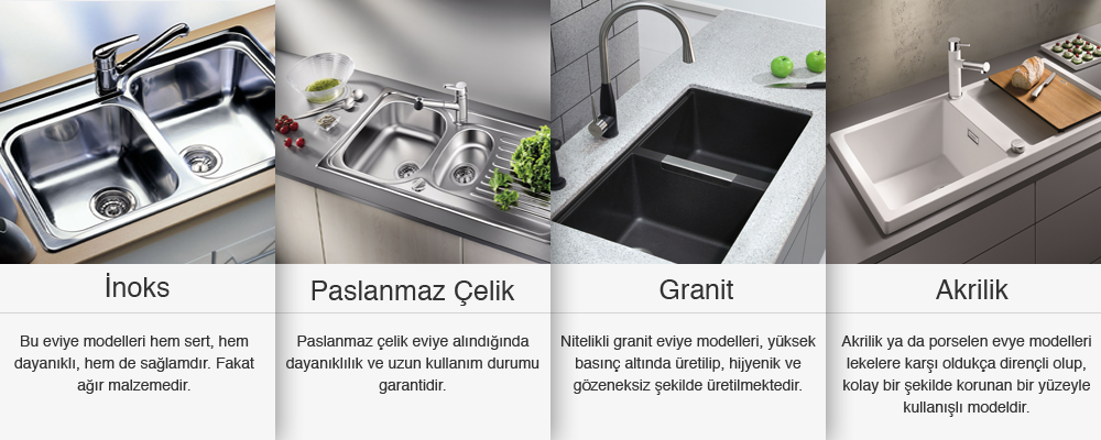 Malzemesine Göre Evye Çeşitleri